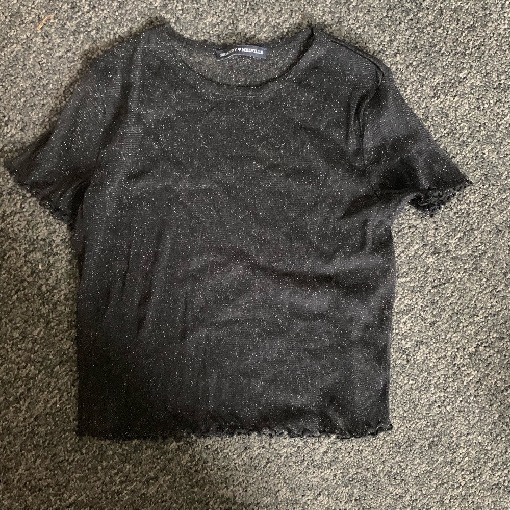 Brandy Melville see-through tee with ruffles!